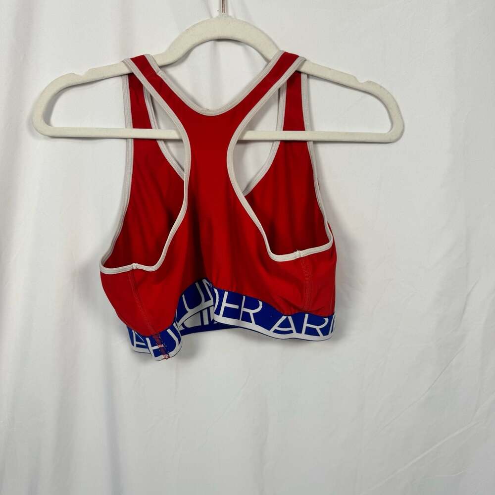 Under Armour HeatGear Compression Racerback Sports Bra Red Size XL - Picture 3 of 4